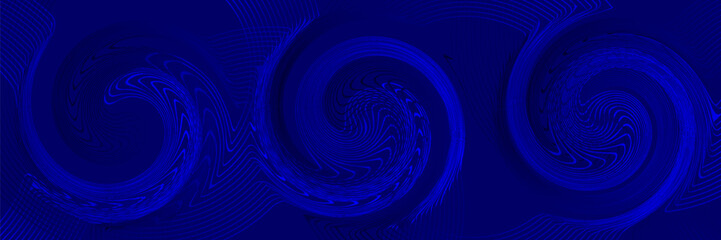 Modern dark blue abstract horizontal banner background with glowing geometric lines.Suitable for covers, brochures, presentations, flyers. vector