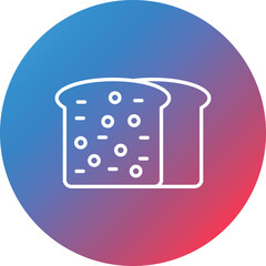 Bread Line Gradient Circle Background Icon