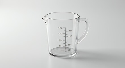 Clear glass measuring pitcher