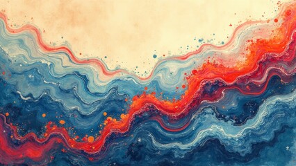 Ocean Wave Color Abstract Art Picture