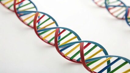 protein structure helix diagram Concept. Colorful DNA strand model showcasing genetic structure and scientific concepts.