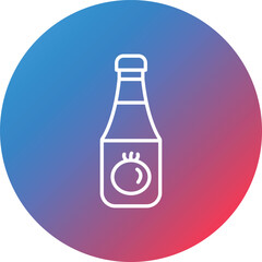 Tomato Sauce Line Gradient Circle Background Icon