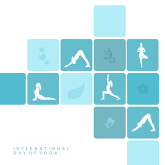 Creative Yoga pose silhouette for international day of yoga social media post