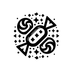 Black & White Candy Illustration, Vector Graphics, for Designs