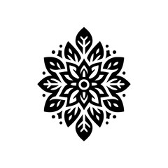 Ornamental Black and White Floral Design: Minimalist Elegance