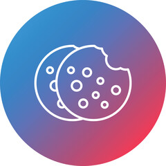 Cookie Line Gradient Circle Background Icon