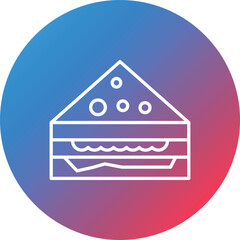 Sandwich Line Gradient Circle Background Icon