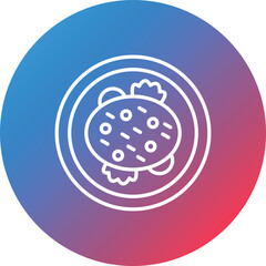Omelette Line Gradient Circle Background Icon