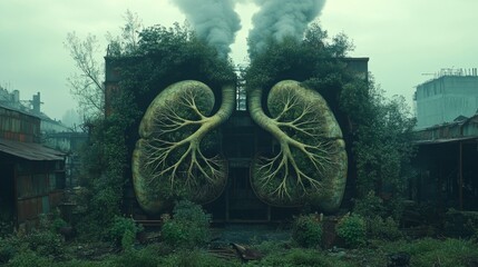 Overgrown Lungs in a Post Apocalyptic Cityscape
