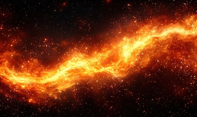 Fiery cosmic river flows through star-dusted void