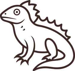 Frilled Lizard icon line art vector on transparent background