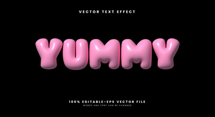 Yummy Pink Rounded Glossy 3D editable Text Effect Template