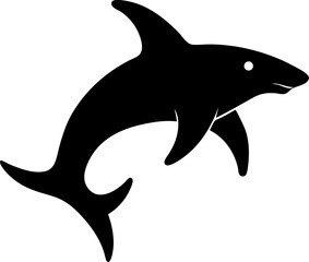 Hammerhead Shark icon Silhouette vector on transparent background