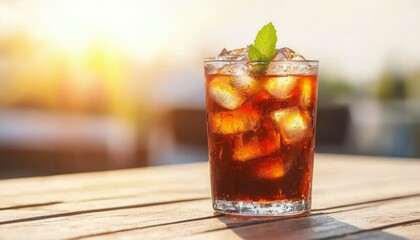 Iced beverage on a patio