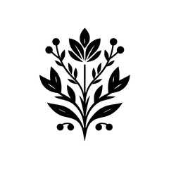 Minimalist Floral Vector: Black & White Botanical Design