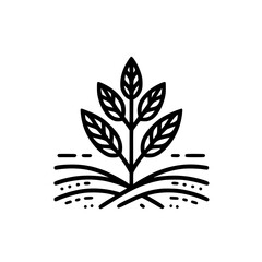 Minimalist Plant Icon: Growth, Nature, Organic, Eco-Friendly Logo