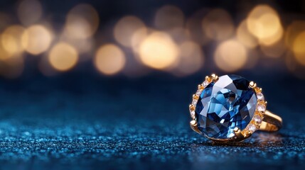 An exquisite sapphire ring, surrounded by brilliant diamonds, captures luxury and elegance, making it a captivating focal point for jewelry enthusiasts and fashion lovers alike.