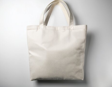 cotton canvas tote bag mockup blank and plain white background product photography no text or logo on the front of it