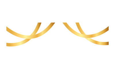 ribbon curved lines decorations with gradient luxury shiny golden