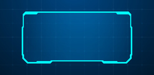 Technology box or border blue vector illustration