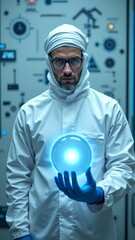 doctor with  globe