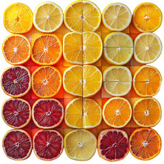 Citrus Fruits Isolated on Transparent Background