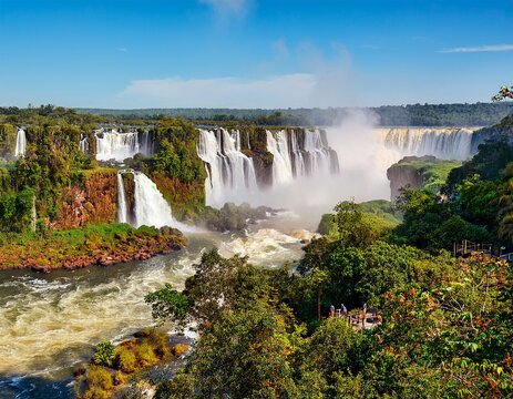foz do iguacu falls itaipu and tourists generative ia