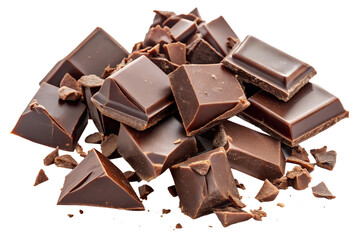 broken chunks of chocolate