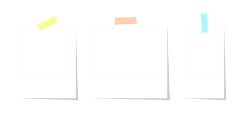 Collection of Taped Polaroid Frames, Set of Decorative Polaroid Photo Templates