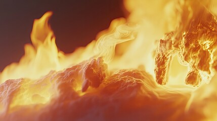 Fiery, billowing flames and smoke