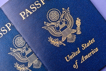 US passport for travelling, flying and doing business. USA document