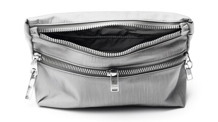 Naklejka premium Gray zippered cosmetic bag