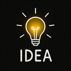 Idea concept on black background