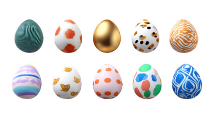 Colorful Easter Eggs: A vibrant assortment of intricately decorated eggs showcasing diverse patterns and colors, embodying the spirit of spring and festive cheer.