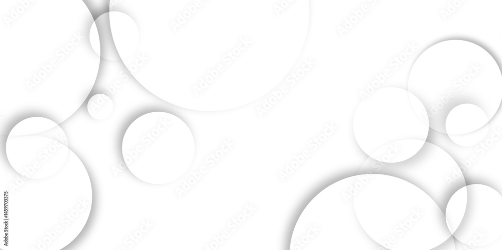 Leinwandbilder Abstract background with circle white abstract geometric background with soft light white paper circles in design .Gray abstract. Modern design background for report and project presentation template.