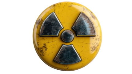 radiation warning sign on white