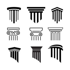 Icon set Column illustration vector