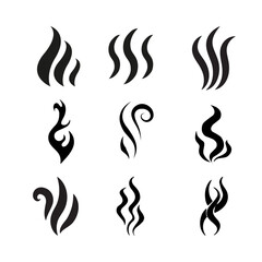 Smoke and Steam Icons Clouds of different shapes, linear icons. Line with editable stroke