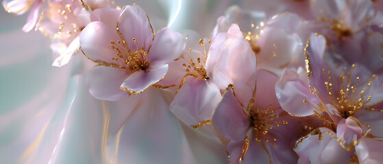 pink flowers on silky material; summer floral pattern; perfect wedding invite / greeting card design