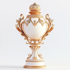 Fototapeta premium Ornate, gilded trophy, or decorative vase