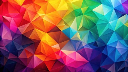 Abstract Vibrant Low-Poly Geometric Design Featuring a Spectrum of Intense Colors, Ideal for Modern Backgrounds and Artistic Expressions