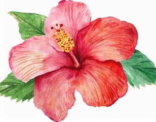 watercolor painting of hibiscus flower