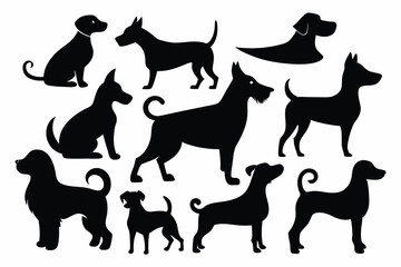 Editable Dog Silhouette Collection – Iconic Pet Vector Set