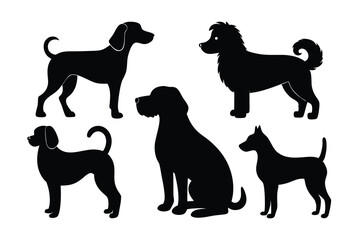 Editable Dog Silhouette Collection – Iconic Pet Vector Set