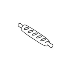 French Baguette Bread Icon Vector for Bakery and Cafe