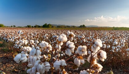 white fluffy cotton balls adorn the field ready for harvest
