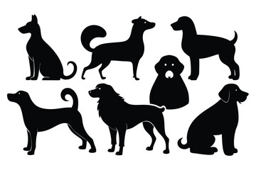 Editable Dog Silhouette Collection – Iconic Pet Vector Set