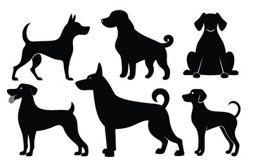 Editable Dog Silhouette Collection – Iconic Pet Vector Set