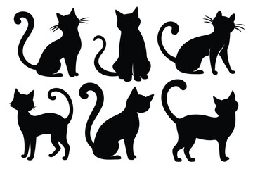 Domestic Dog Silhouettes – Flat Vector Icons for Pets