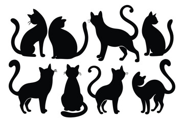 Domestic Dog Silhouettes – Flat Vector Icons for Pets